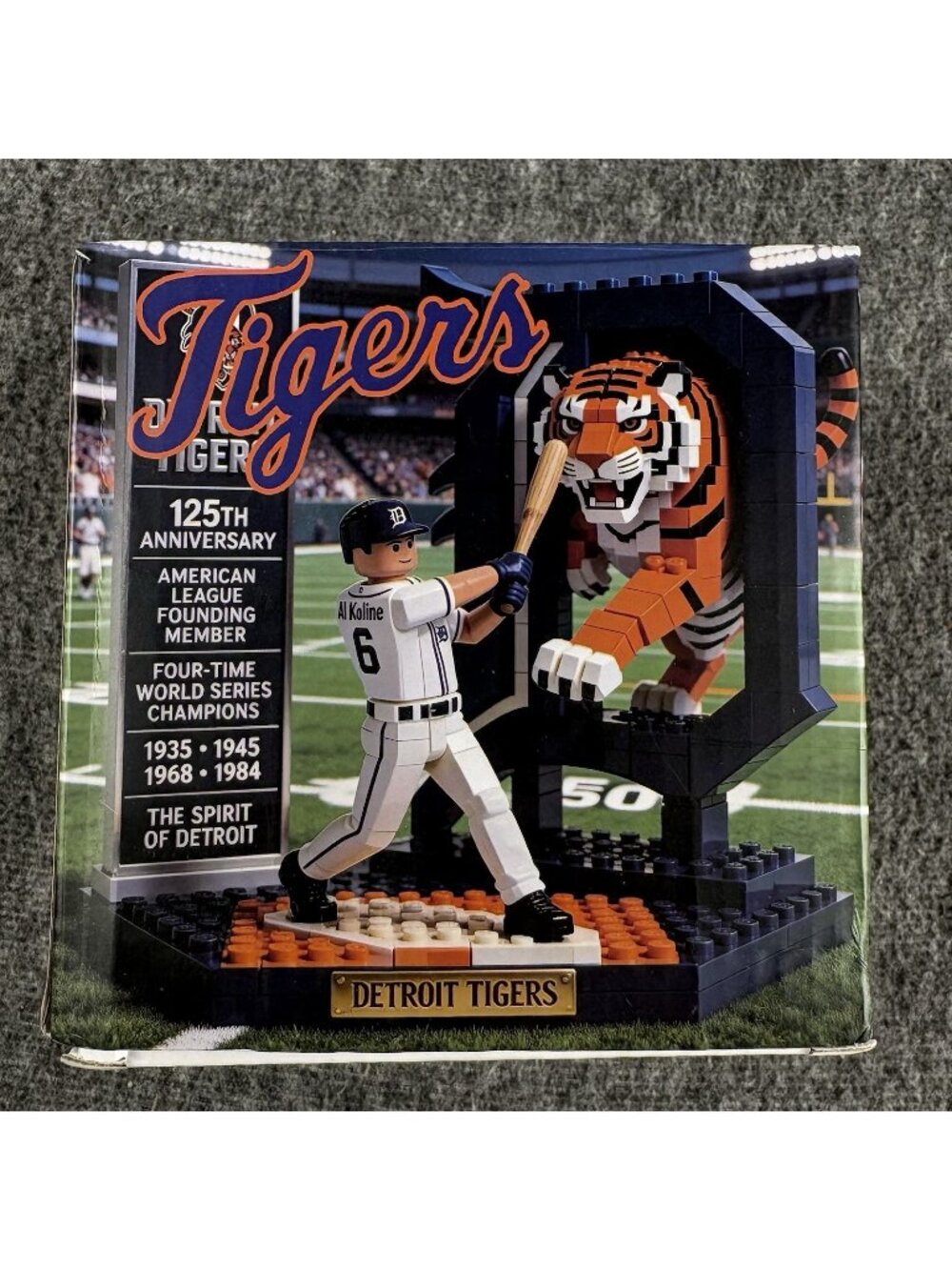 Detroit Tigers 125th Anniversary Al Kaline #6 Building Block Set Open Box